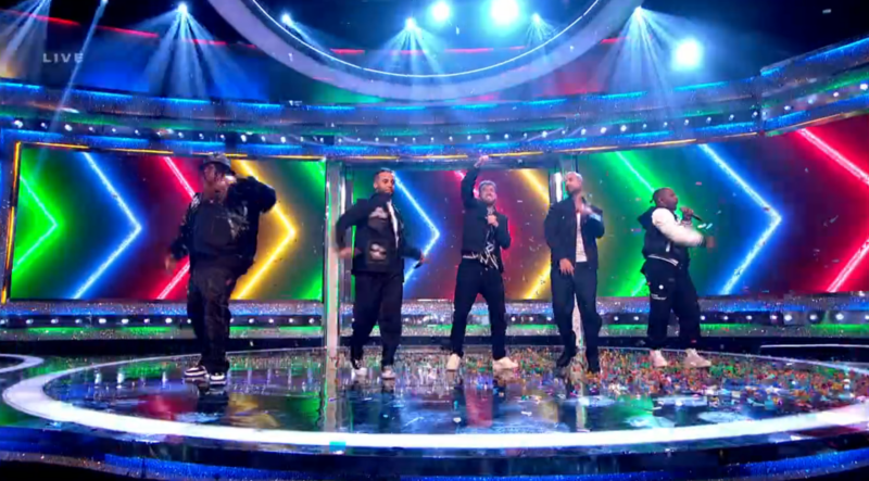 JLS perform on Saturday Night Takeaway with Sam Thompson