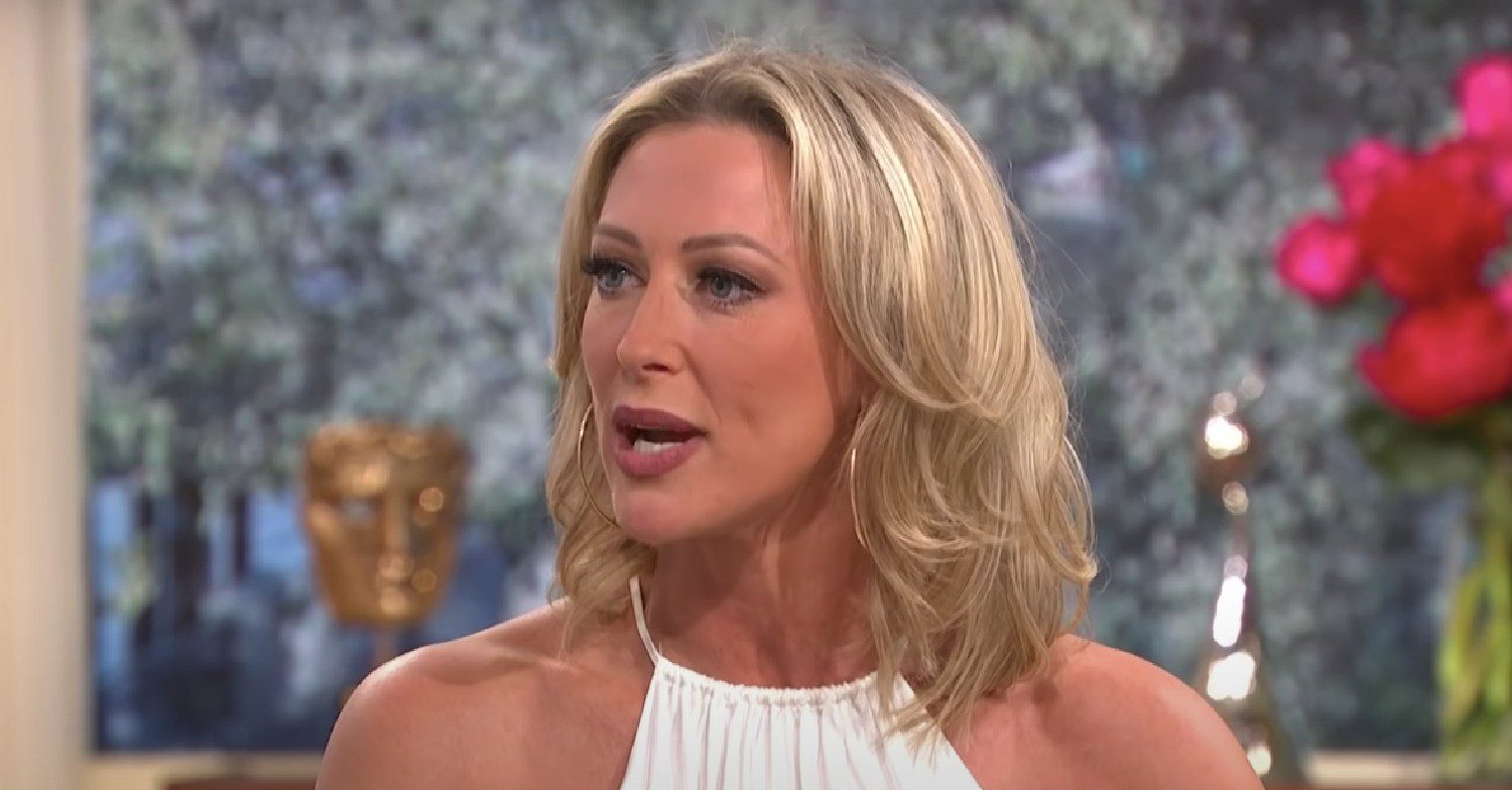Faye Tozer looking serious on This Morning