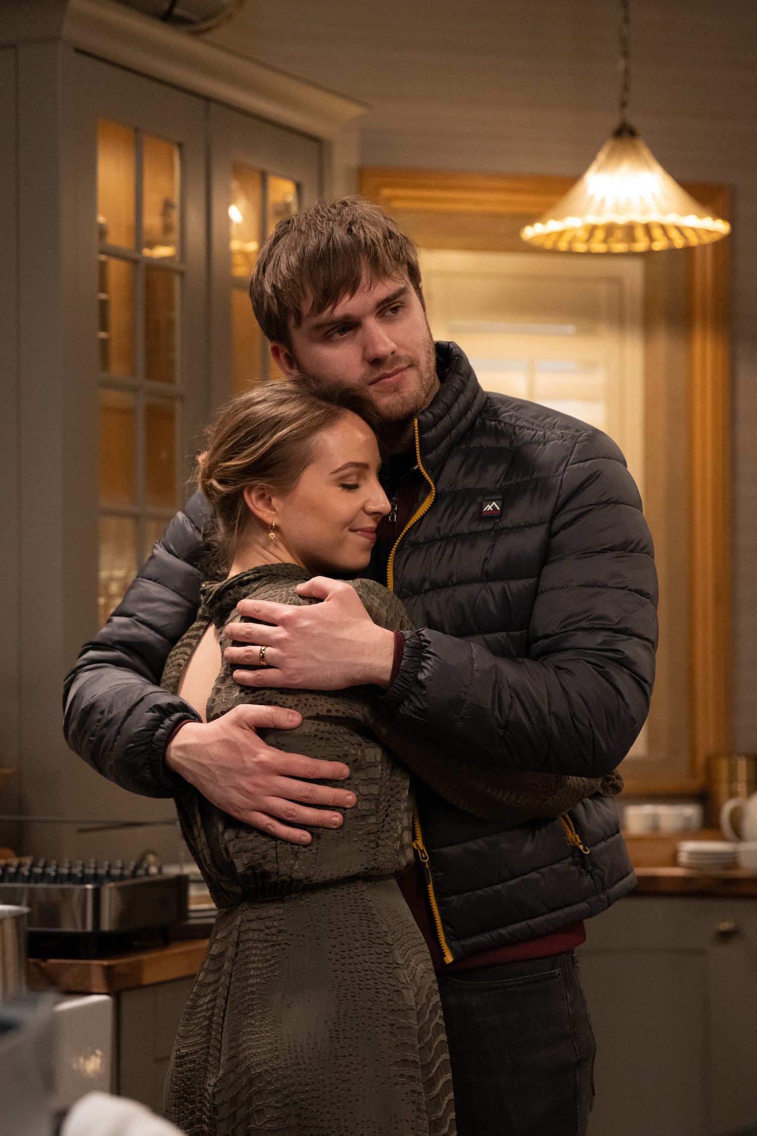 Tom hugs Belle on Emmerdale