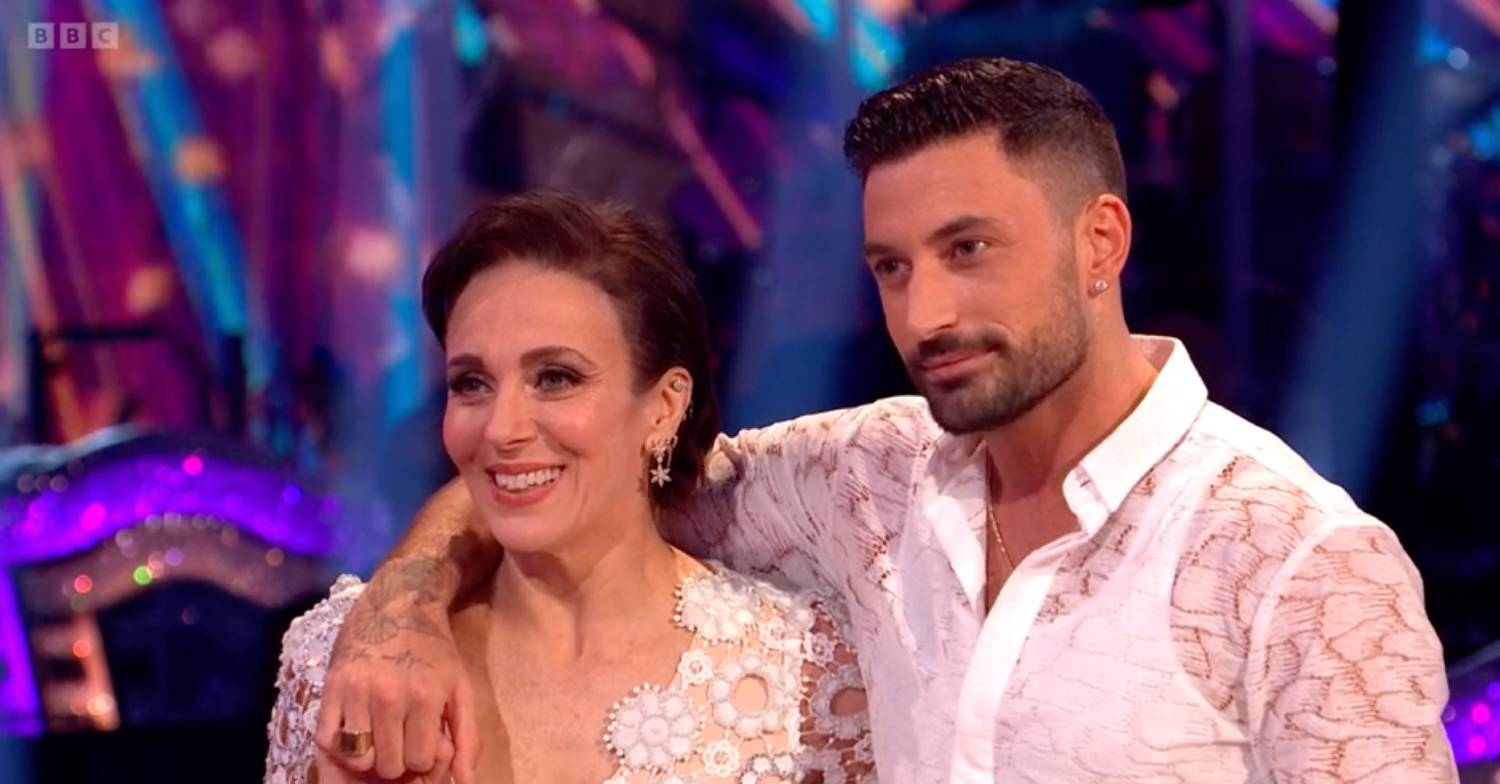 Amanda Abbington smiles on Strictly alongside Giovanni Pernice