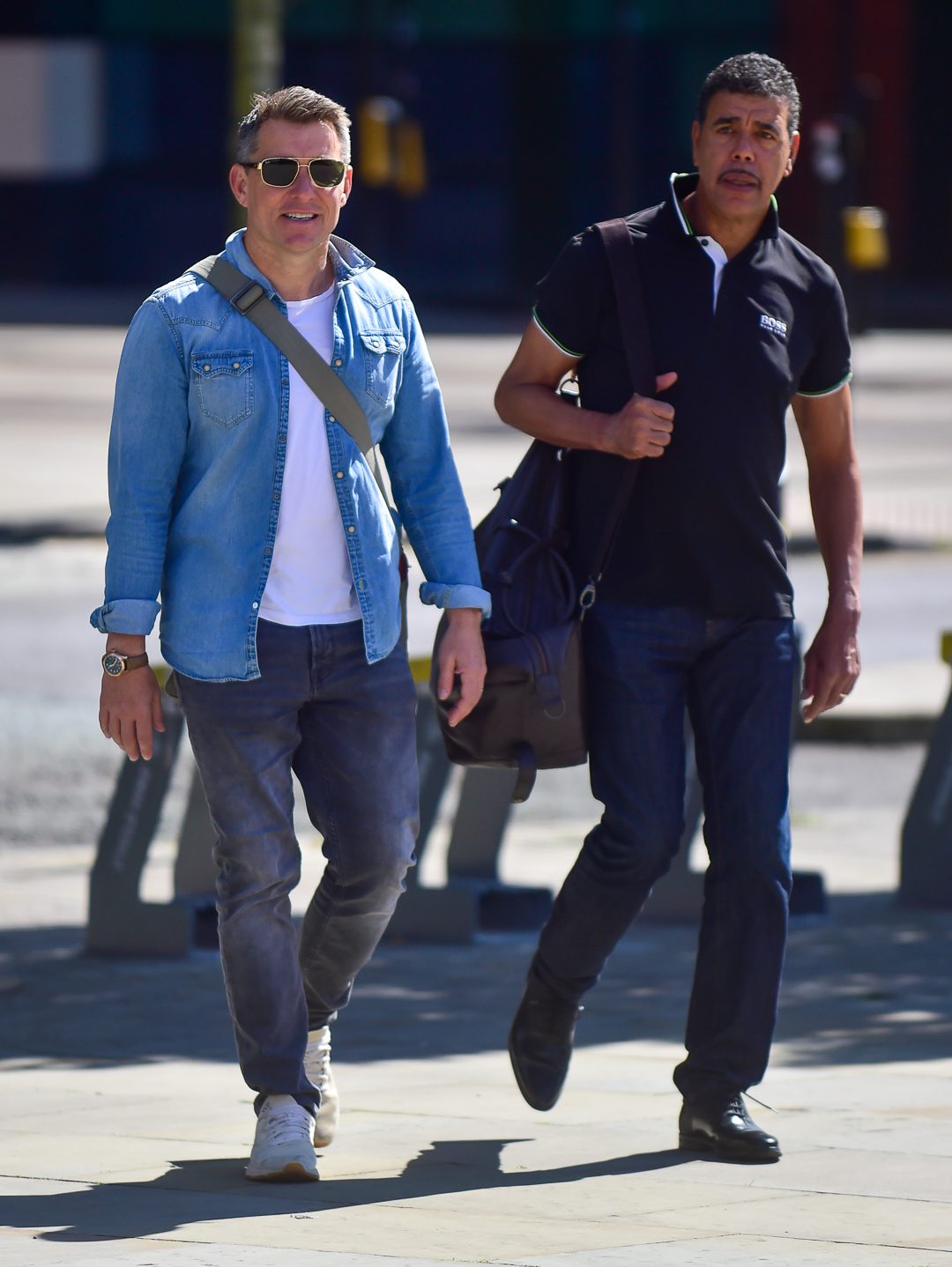Ben Shephard and Chris Kamara walking