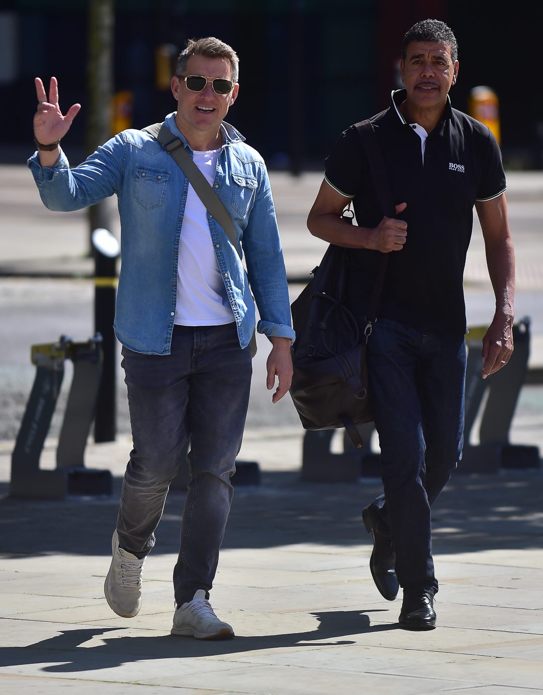 Ben Shephard and Chris Kamara walking