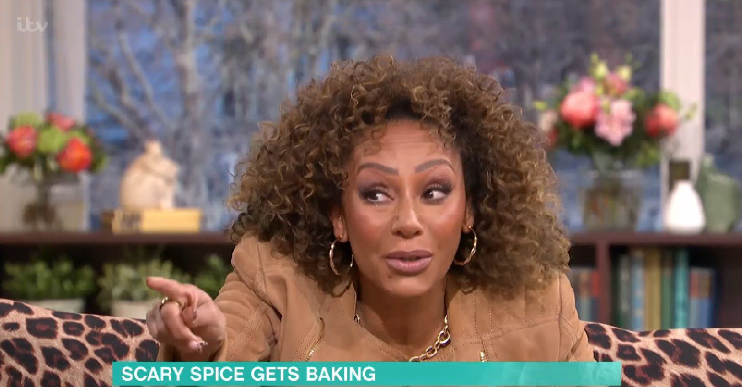 Mel B pointing her finger on This Morning today
