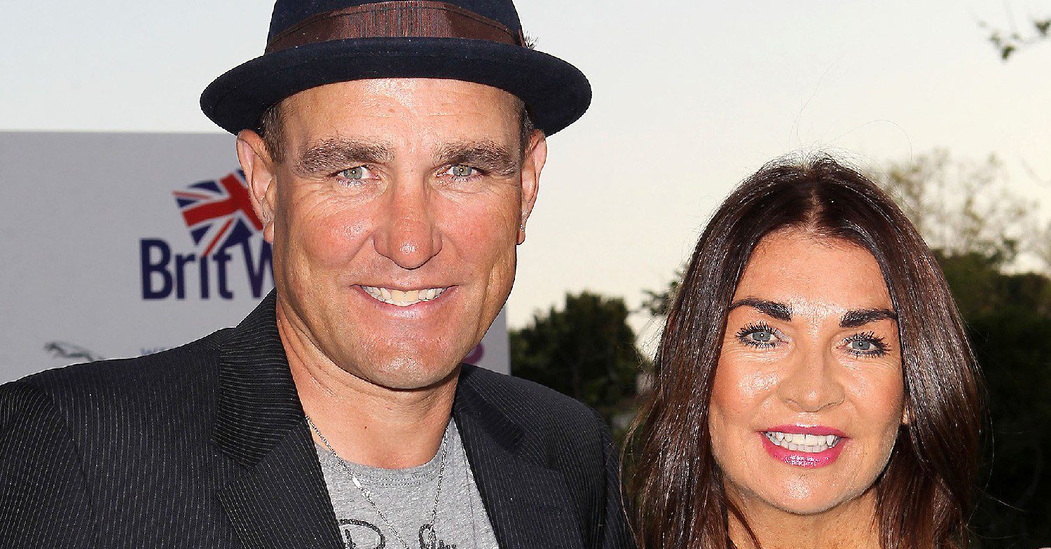 Vinnie Jones and his wife Tanya smiling