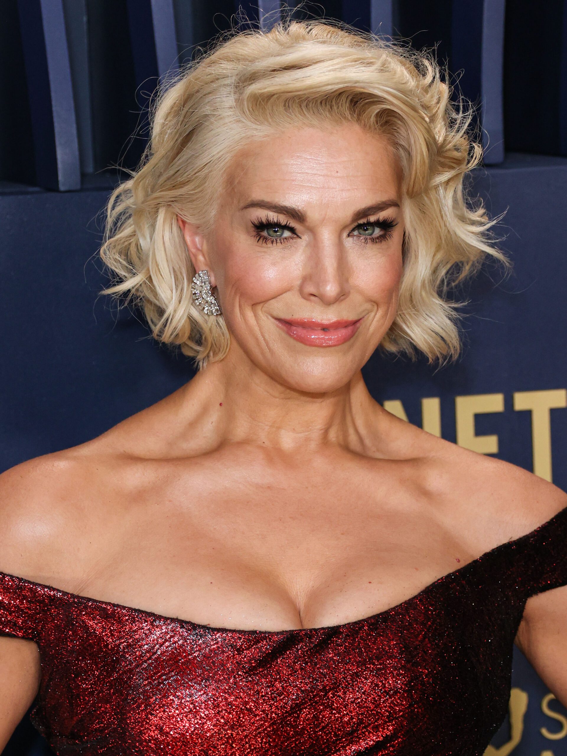 Hannah Waddingham looking to camera