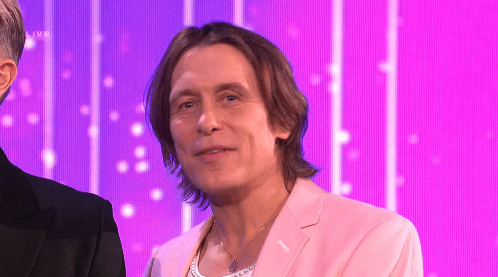 Mark Owen with shorter hair on Saturday Night Takeaway