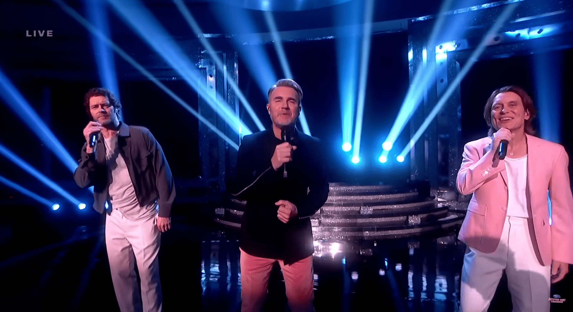 Take That perform on Saturday Night Takeaway