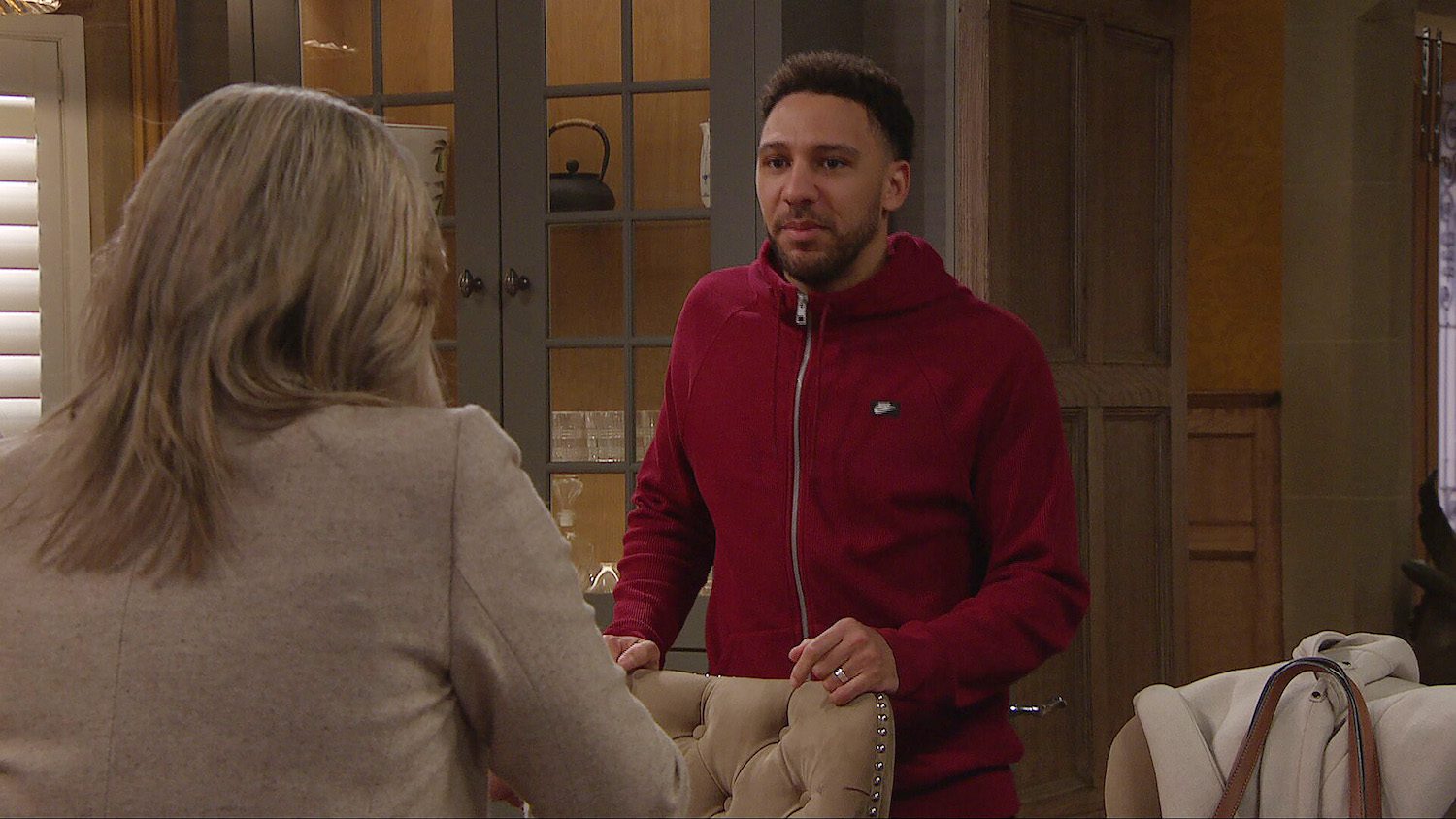 Billy in Emmerdale explains himself to unhappy Kim