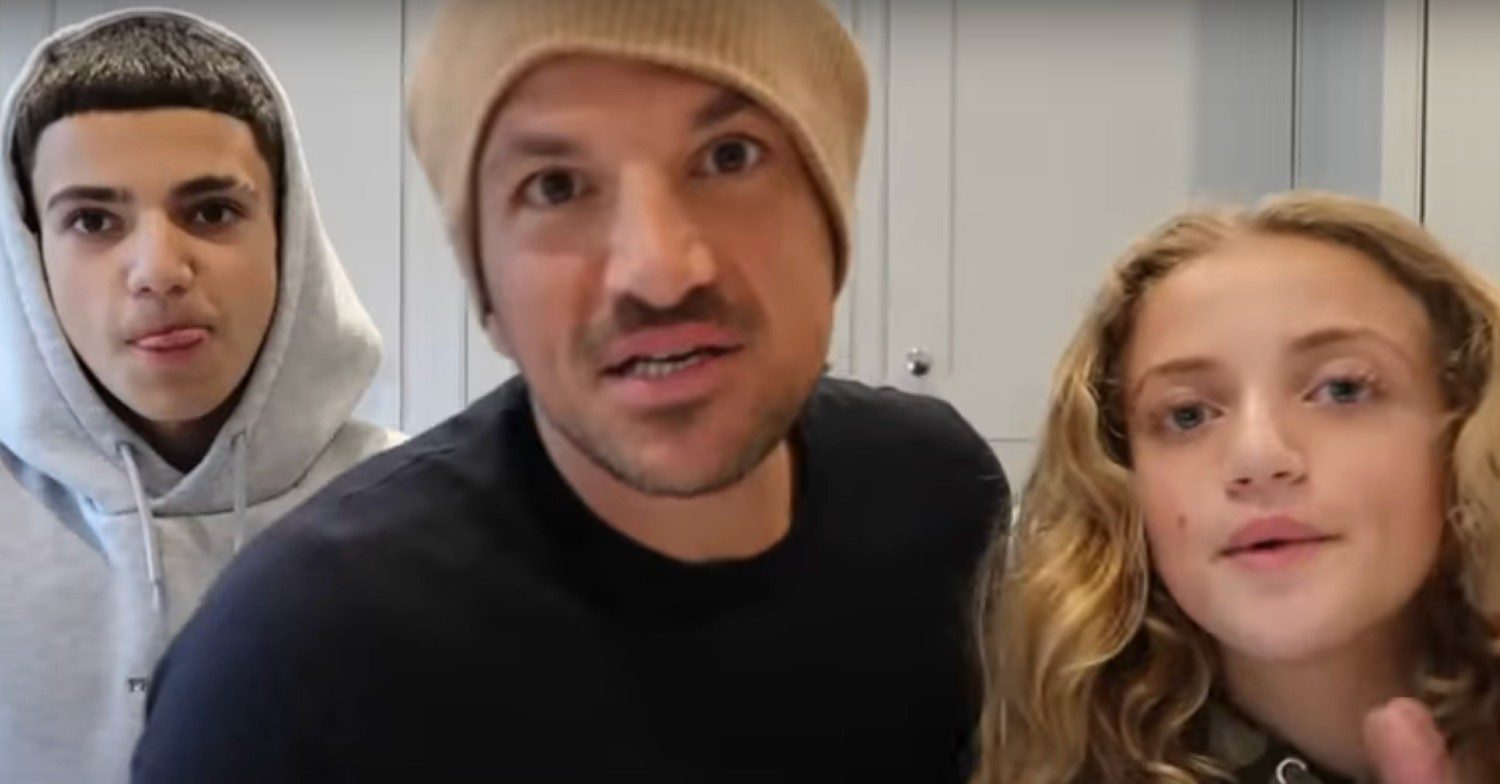 Peter Andre with his children Junior and Princess on Youtube
