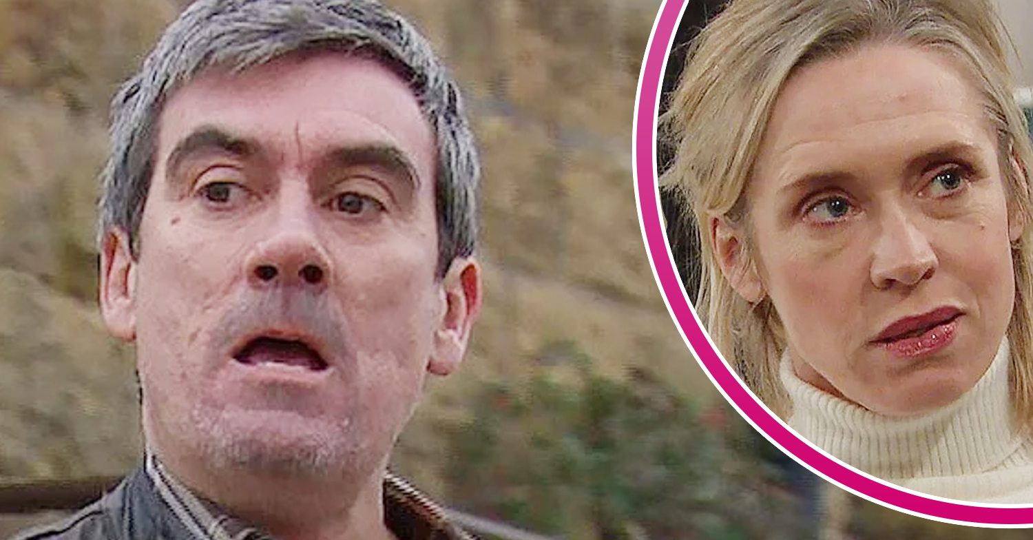 Emmerdale's Cain, and in a bubble is Ruby