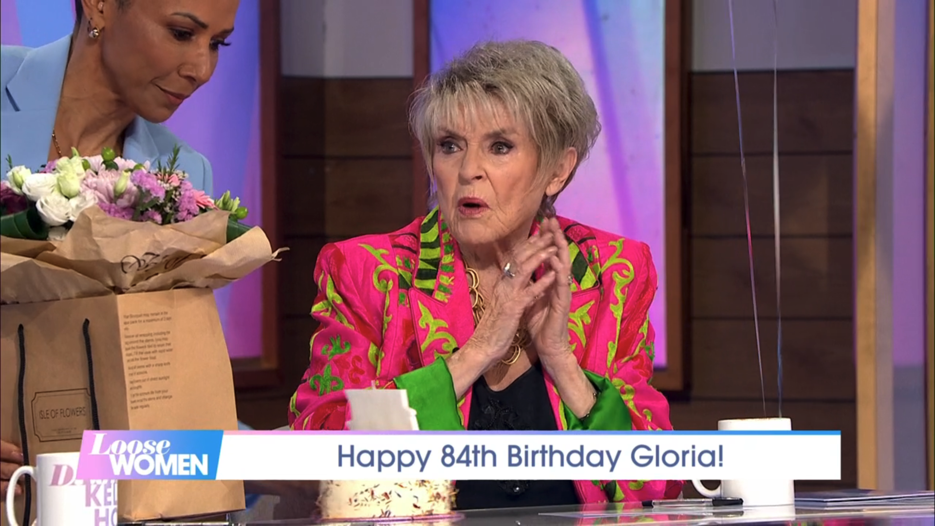 Gloria Hunniford looking shocked on Loose Women