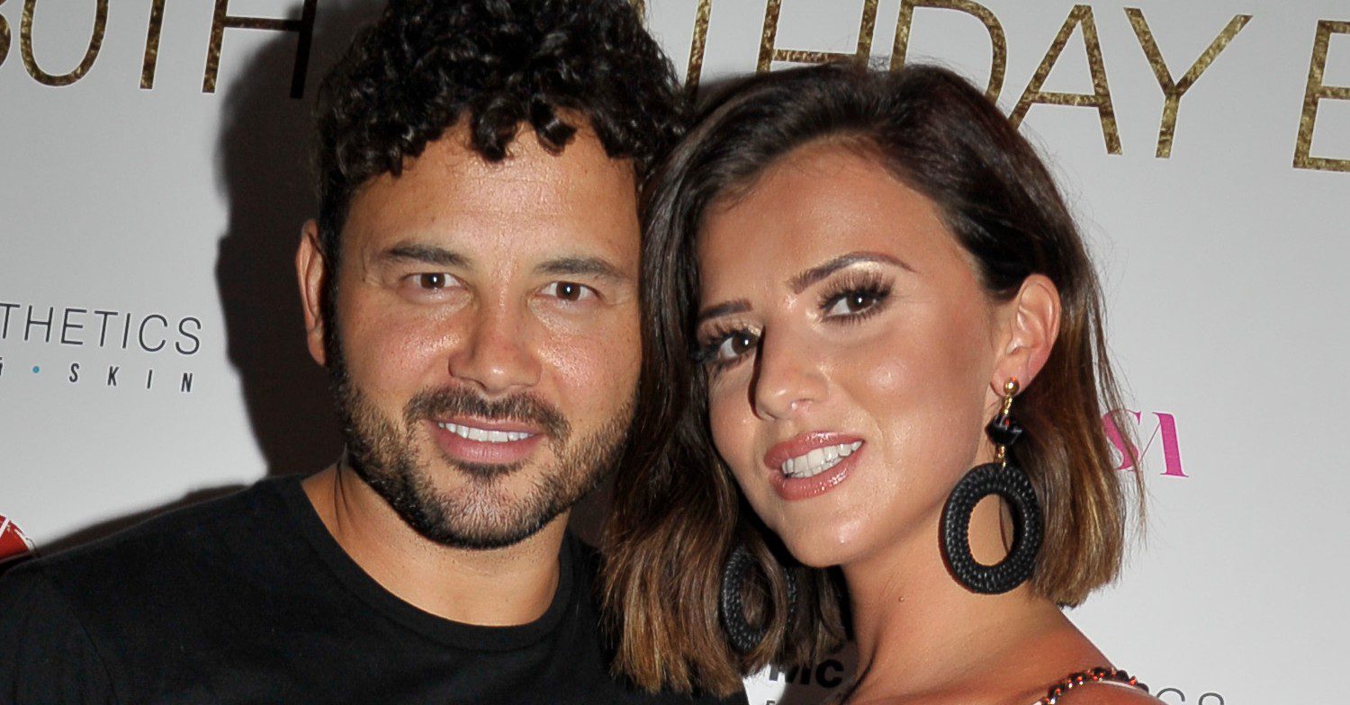 Ryan Thomas and Lucy Mecklenburgh smiling