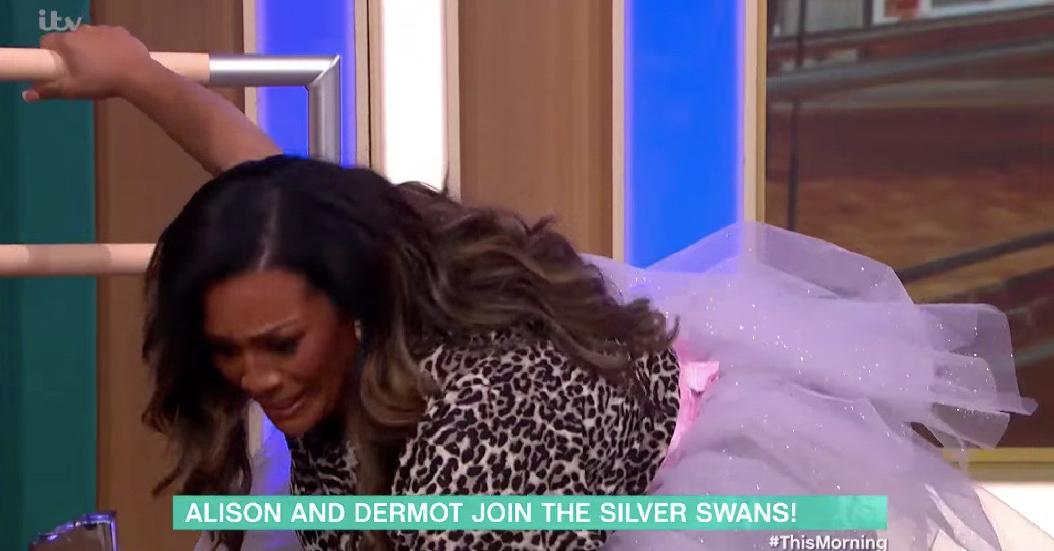 Alison Hammon falling on This Morning today