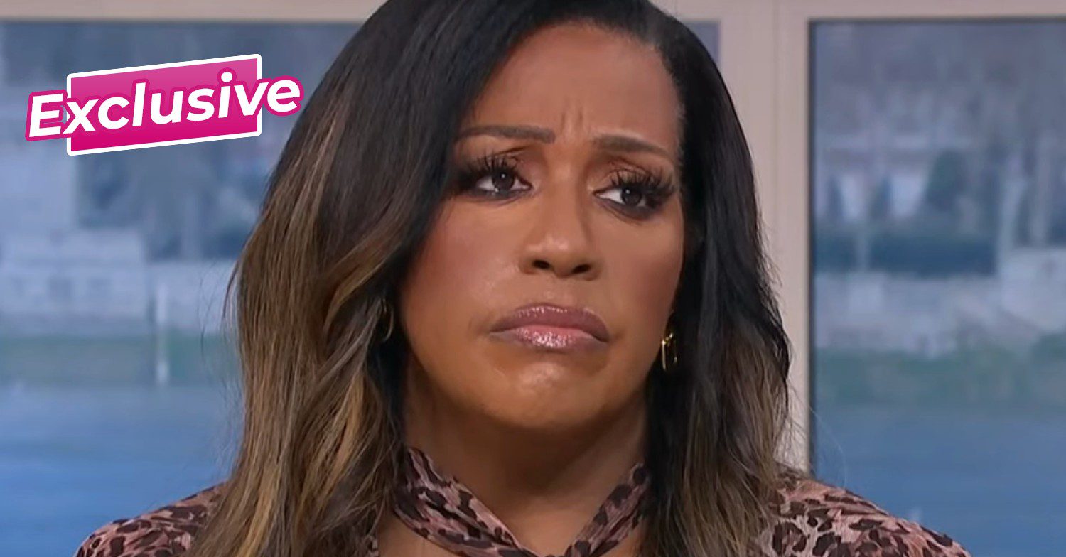 Alison Hammond news exclusive, Alison wearing leopard print and frowning on This Morning