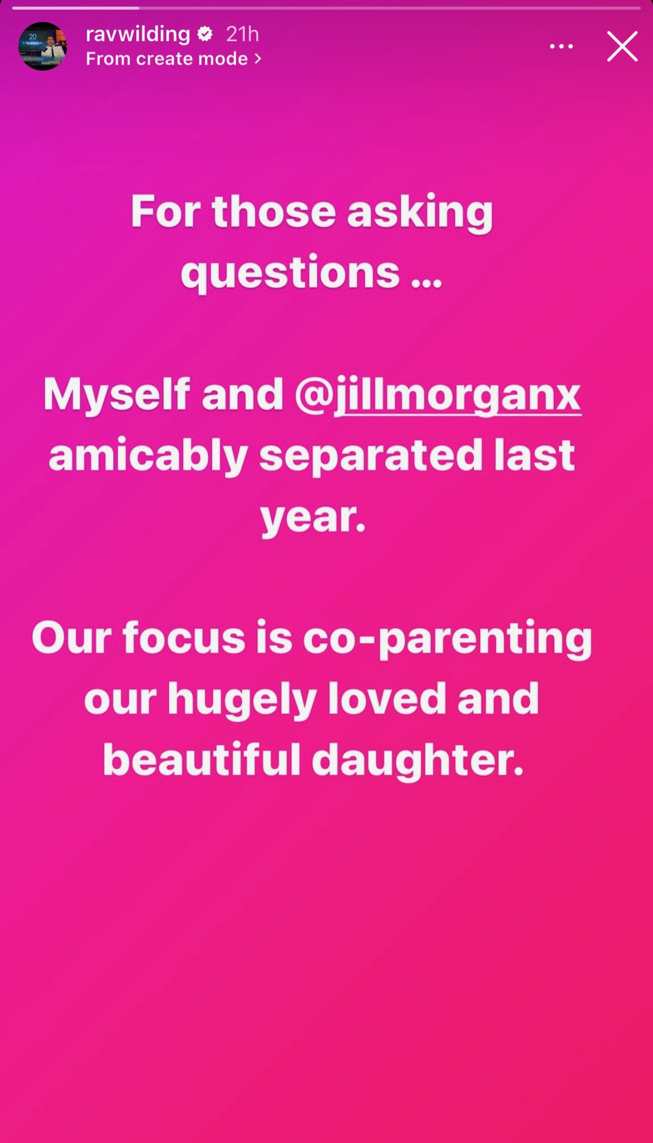 Rav's Instagram Story