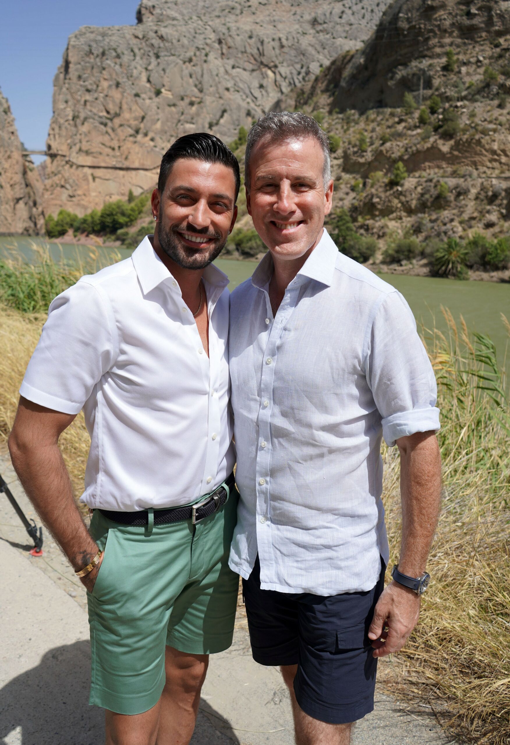 Giovanni Pernice and Anton Du Beke smiling on Adventures in Spain