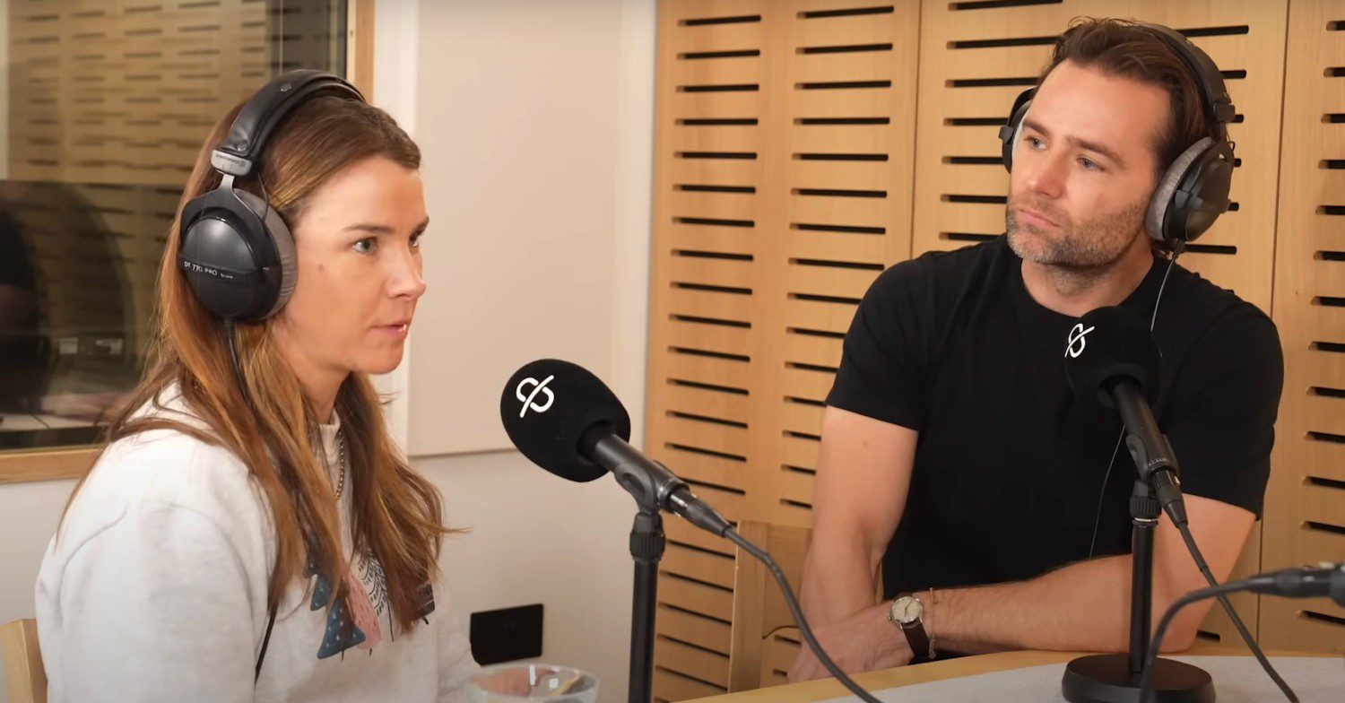 Harry Judd and Izzy Judd in a podcast