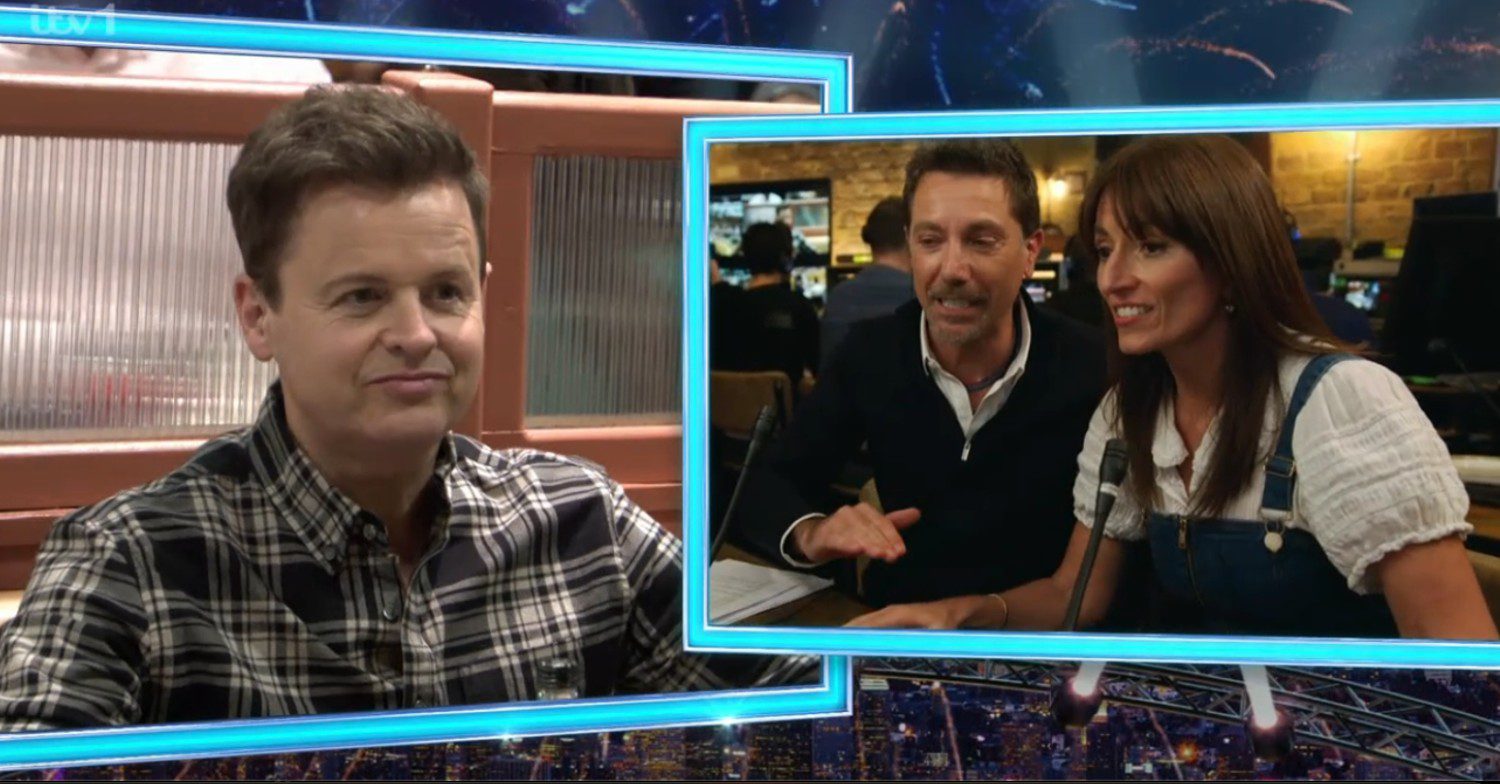 Dec on Get Out Me Ear as Gino D'Acampo and Davina McCall in Saturday Night Takeaway 