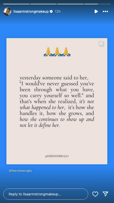 An inspirational quote on Instagram