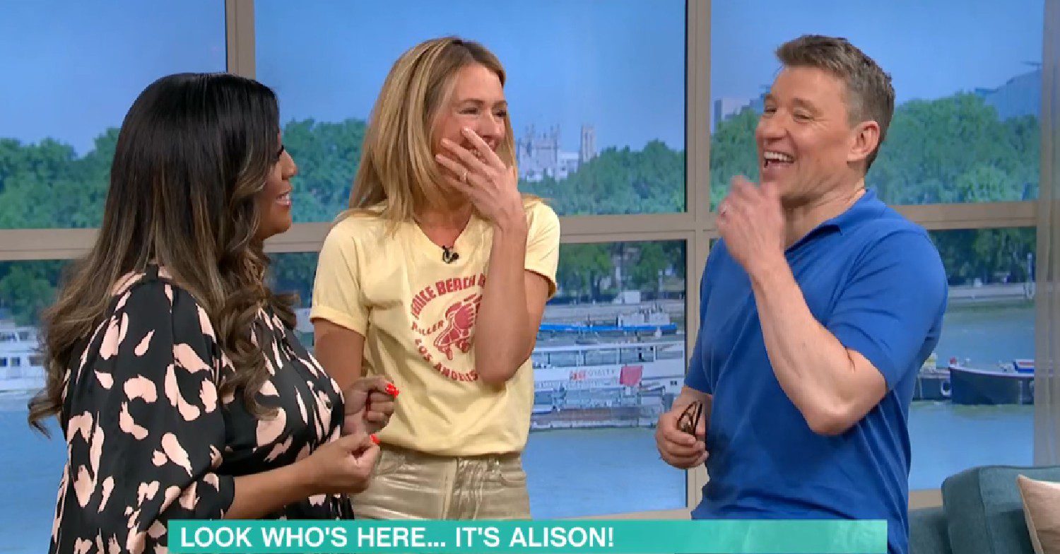Alison Hammond speaking to Cat Deeley and Ben Shephard on This Morning