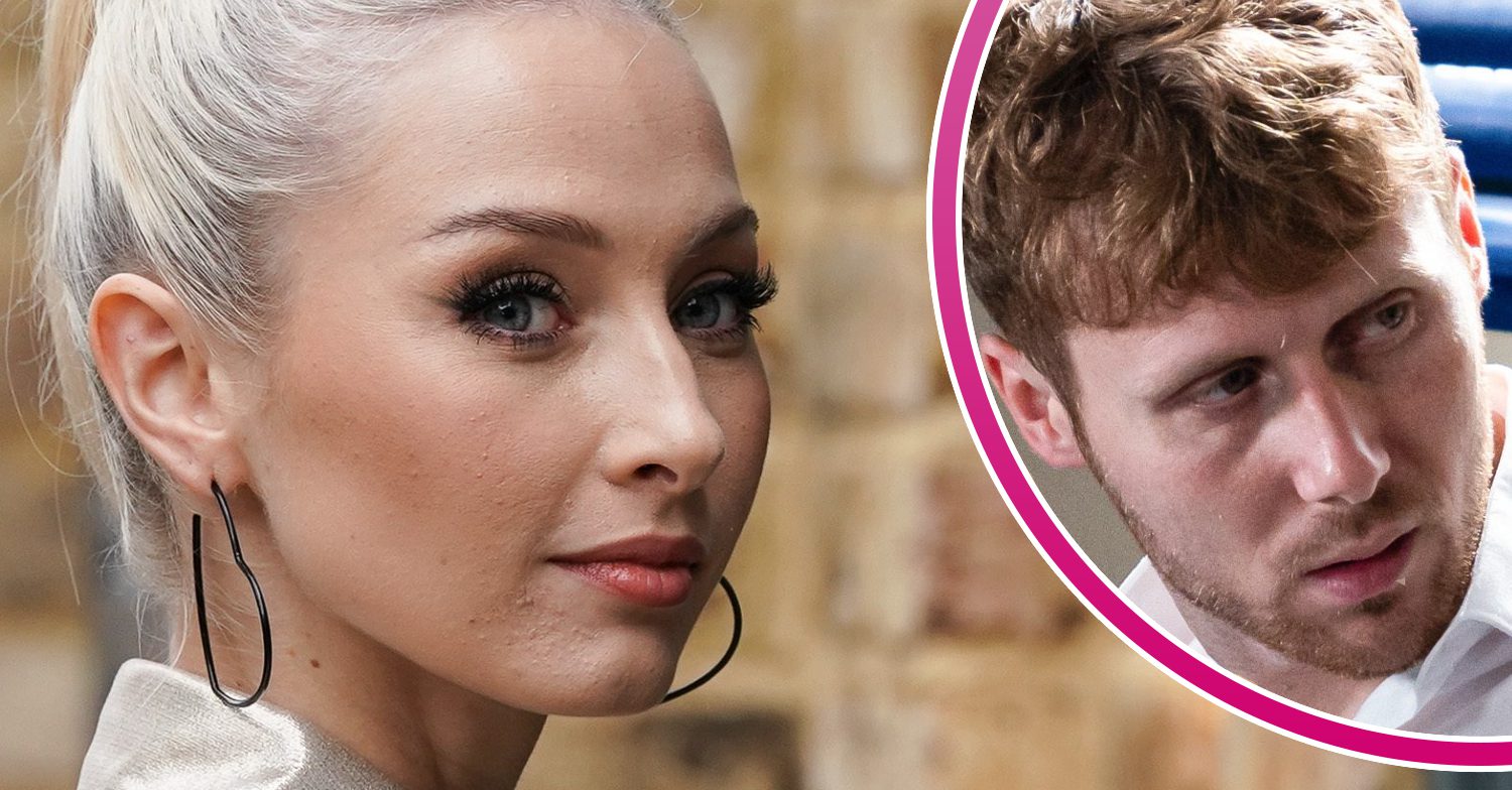 EastEnders' Nadine, and in a bubble is Jay