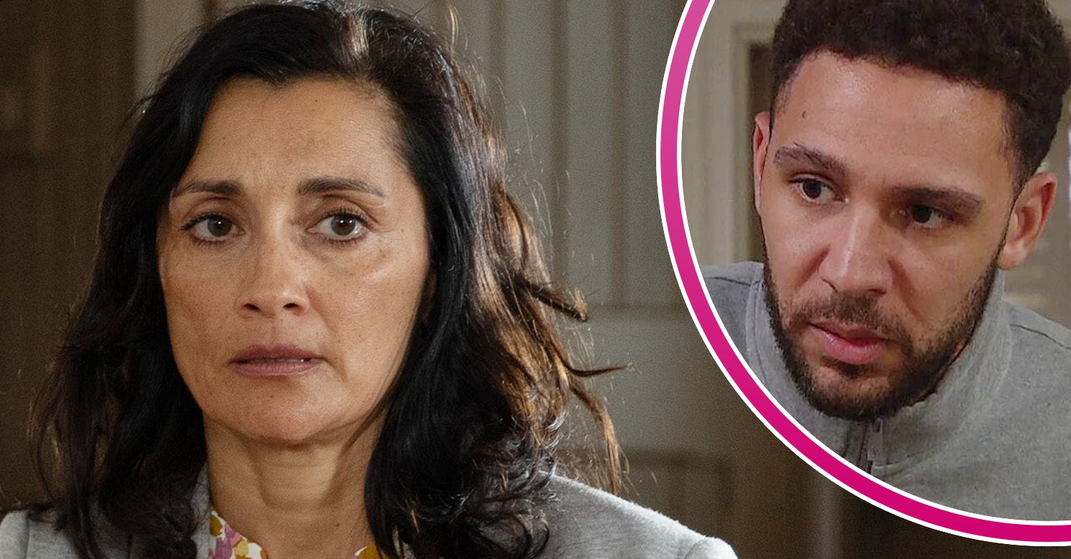 Emmerdale's Manpreet, and in a bubble is Billy