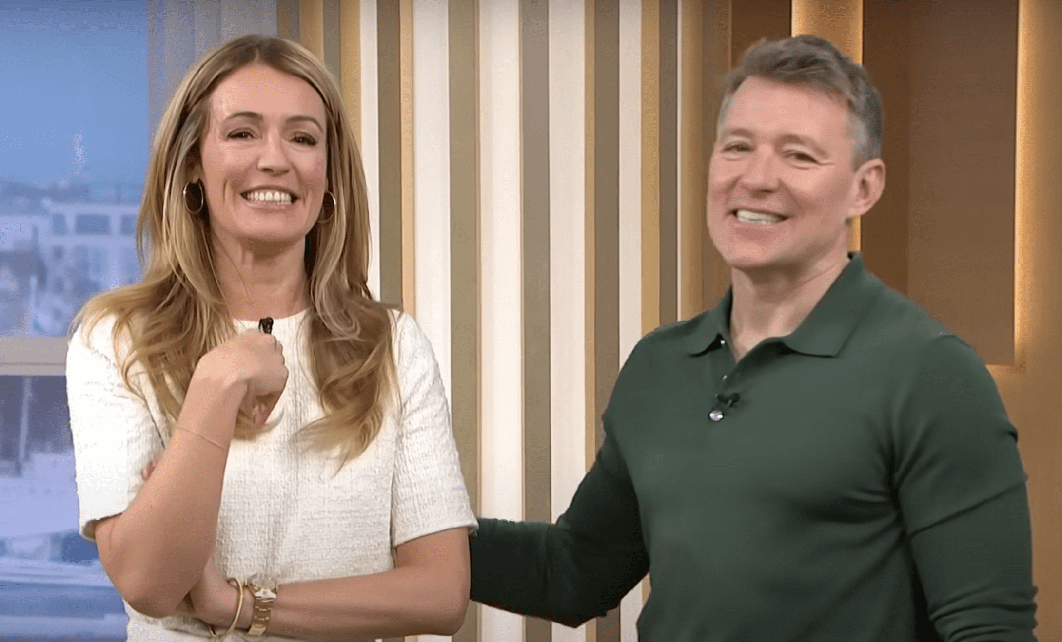 Cat Deeley and Ben Shephard smiling on This Morning