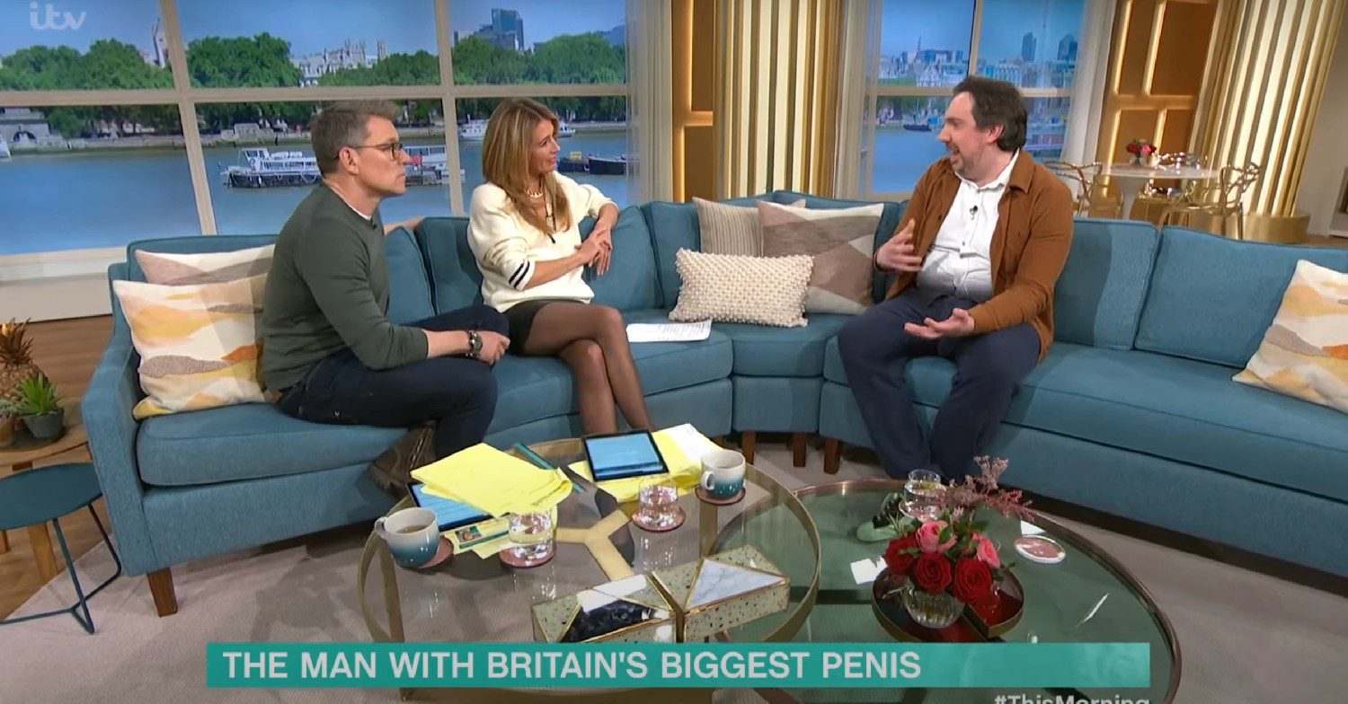 Cat Deeley and Ben Shephard hosting an interview with Matt Barr on This Morning