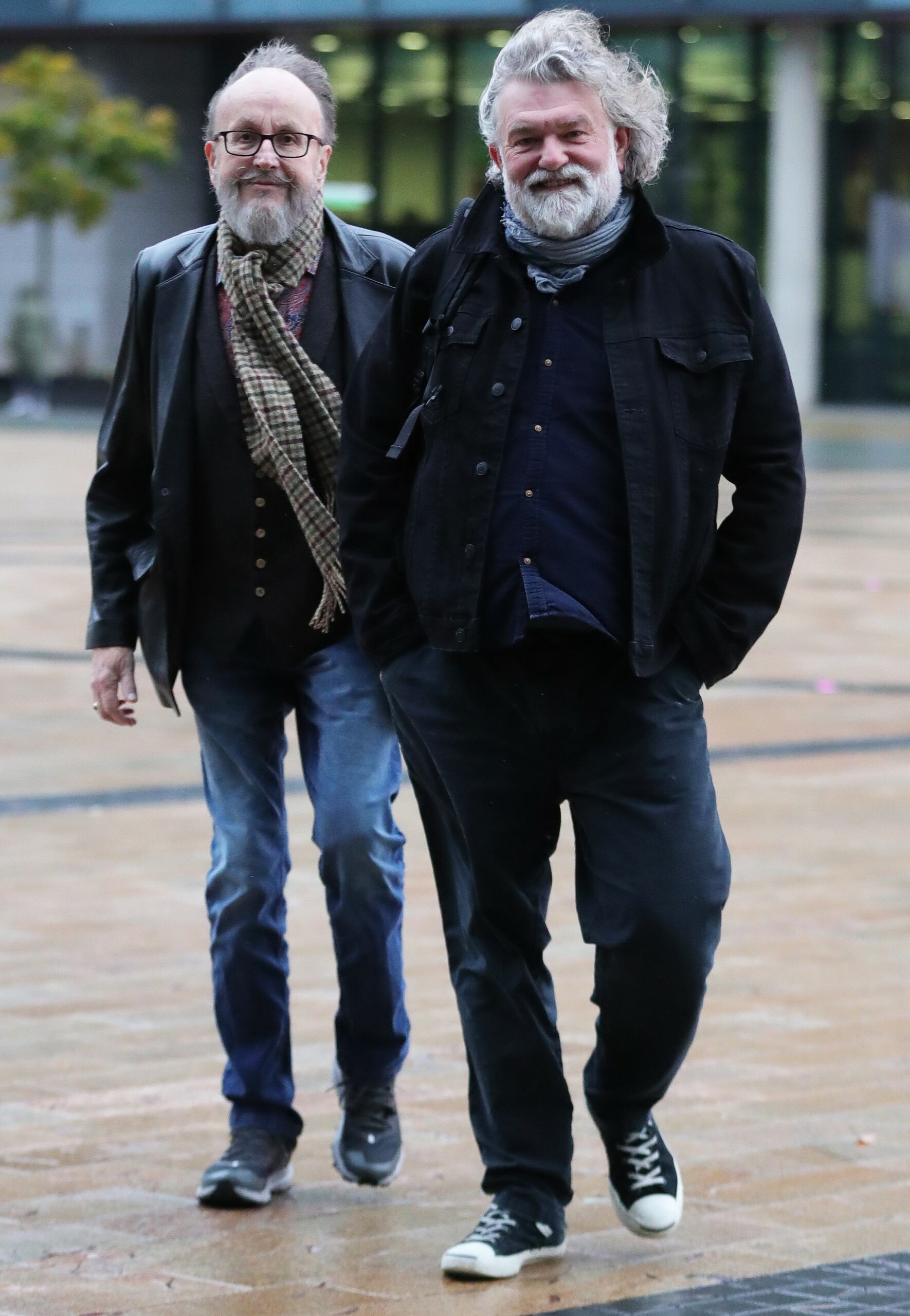 Dave Myers and Si King smiling and walking