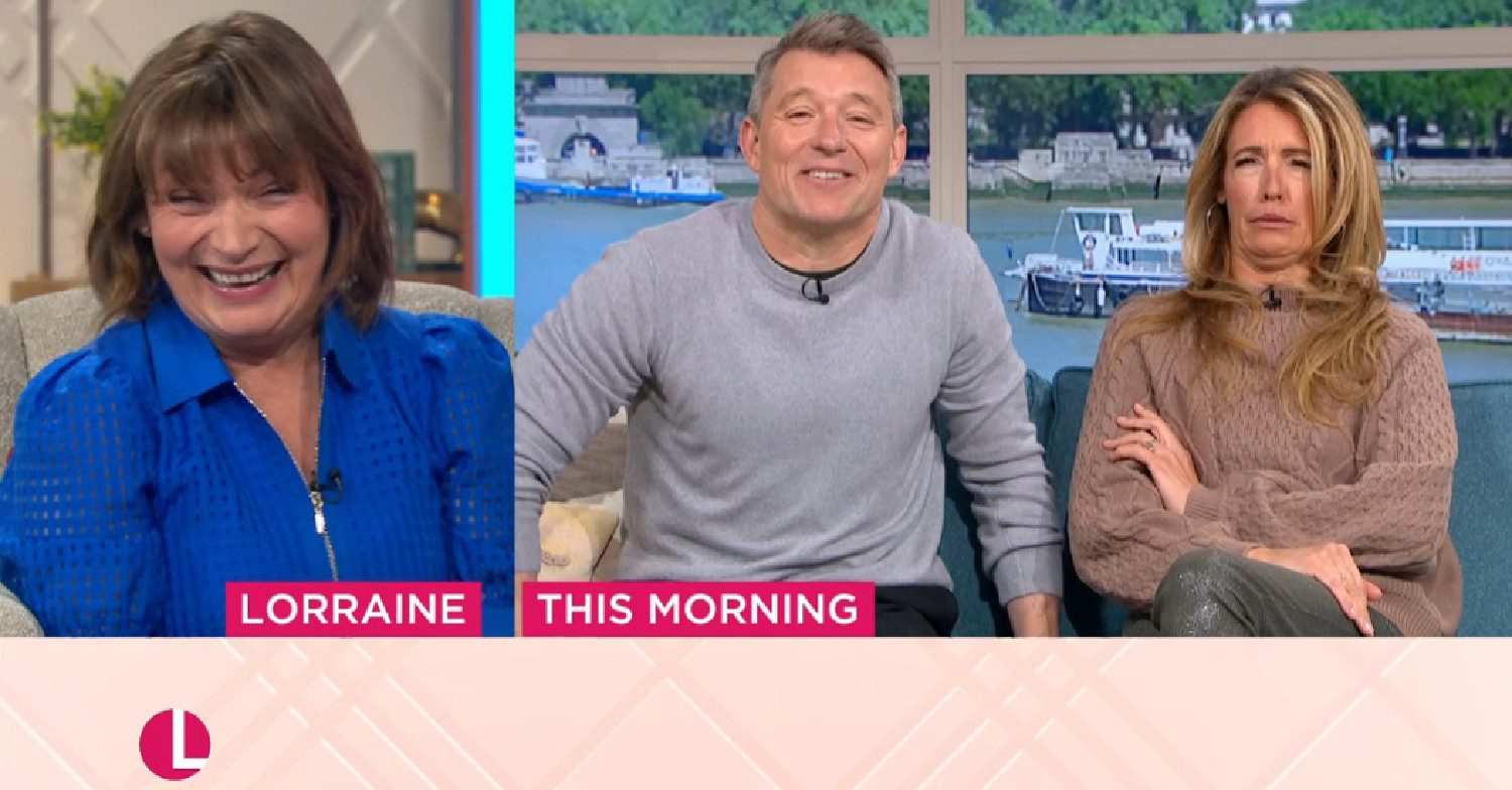 Lorraine giggles as Cat Deeley screws her face up on This Morning with Ben Shephard