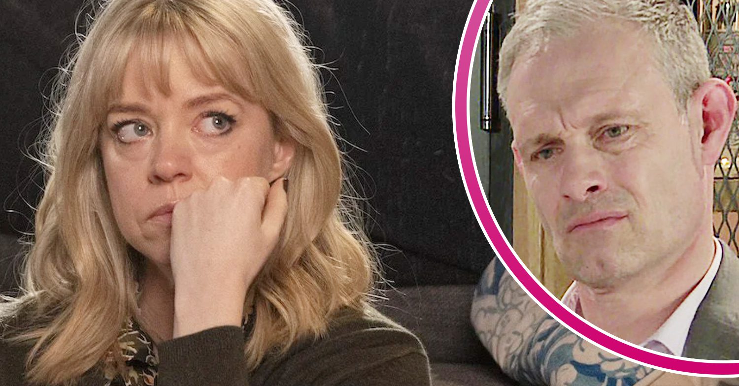 Coronation Street's Toyah, and in a bubble is Nick