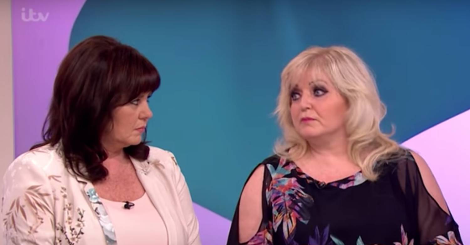 Coleen Nolan and Linda Nolan look at each other on Loose Women