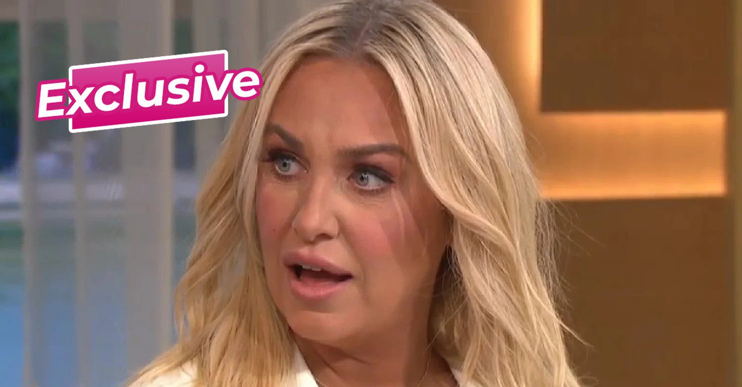 Josie Gibson on This Morning with shocked expression exclusive sticker