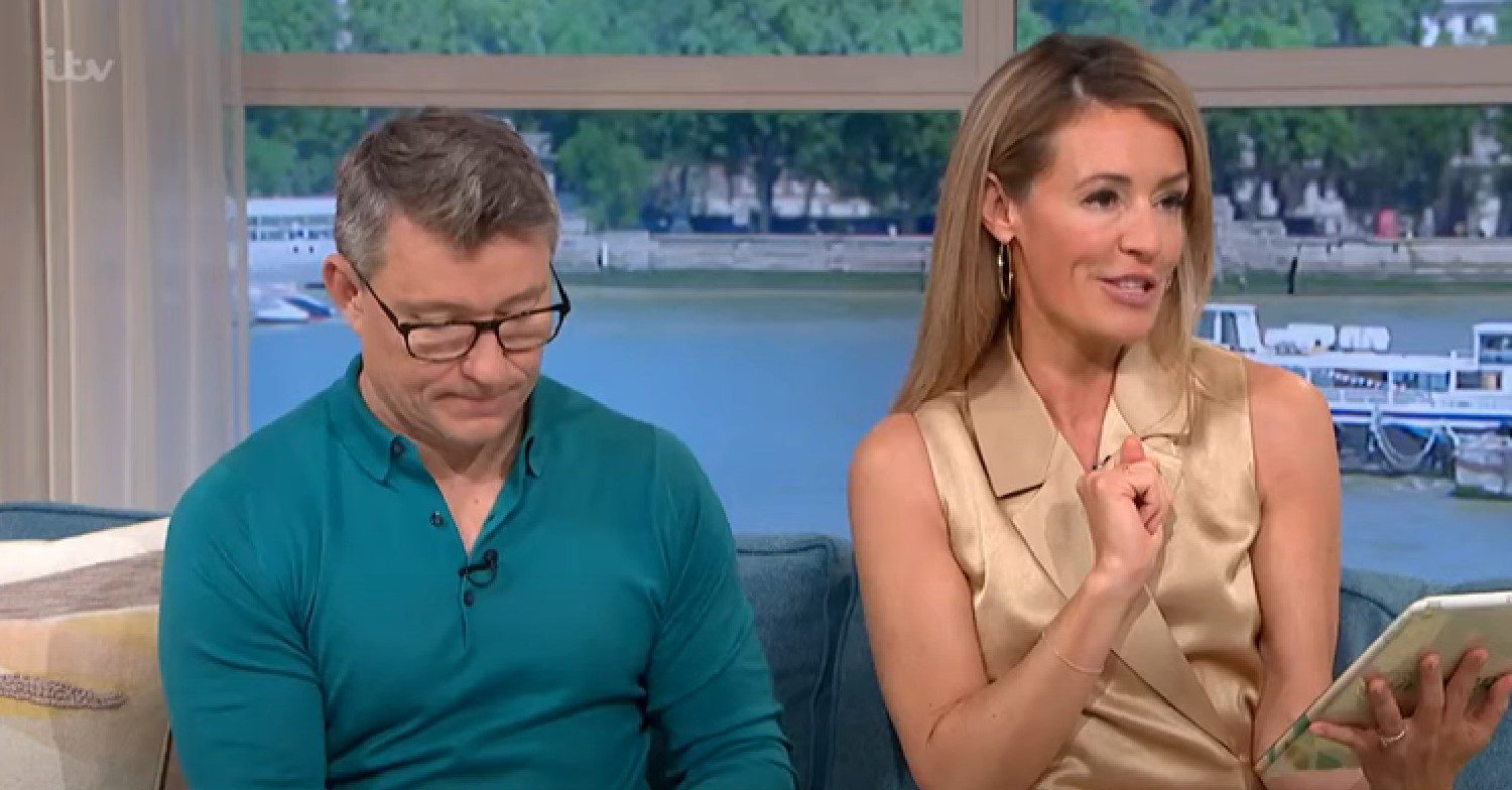 Ben Shephard looks down as Cat Deeley talks on This Morning today