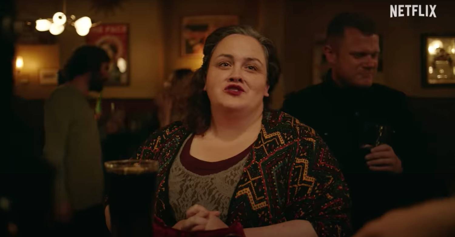 Martha speaks with Donny in Baby Reindeer on Netflix