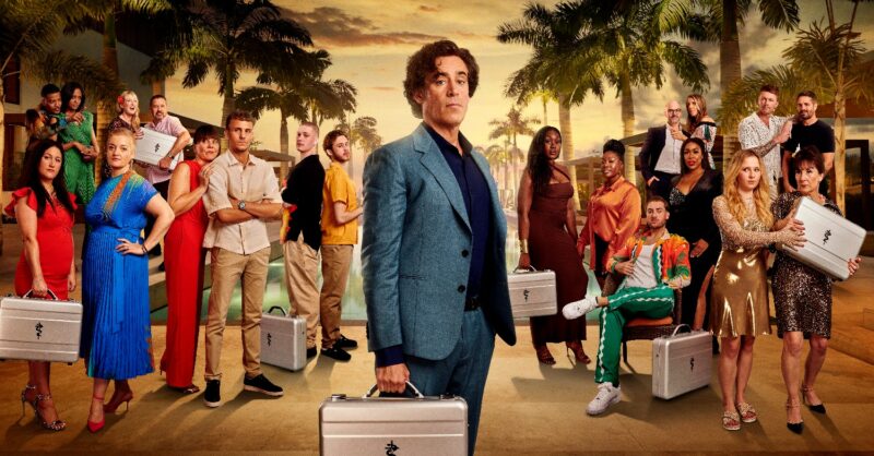 The Fortune Hotel host Stephen Mangan and contestants