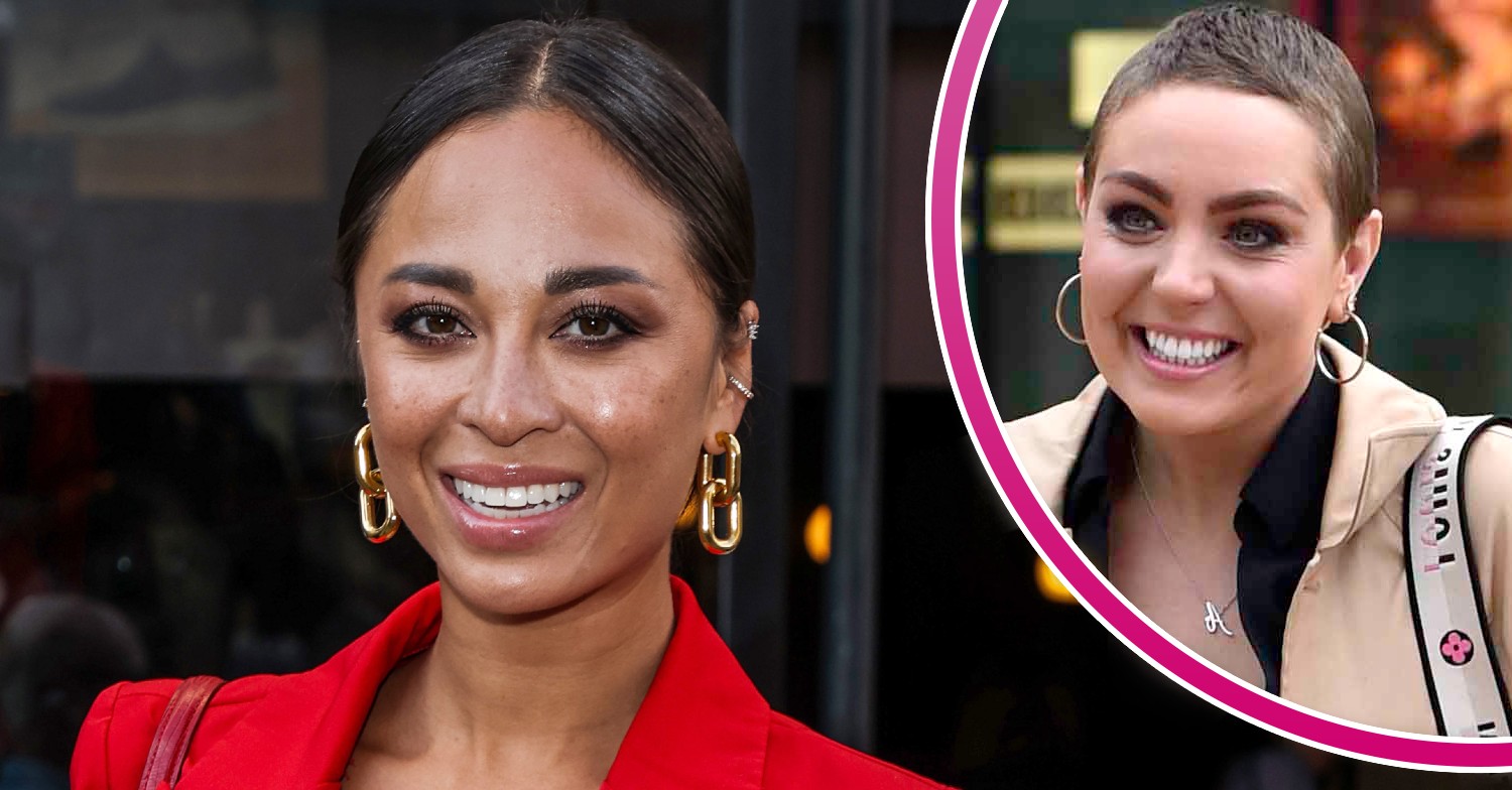 Strictly stars Katya Jones and Amy Dowden smiling in ED composite
