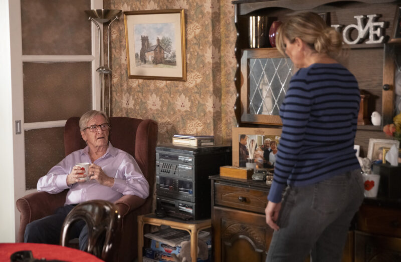 Ken looks unimpressed with Cassie in Corrie