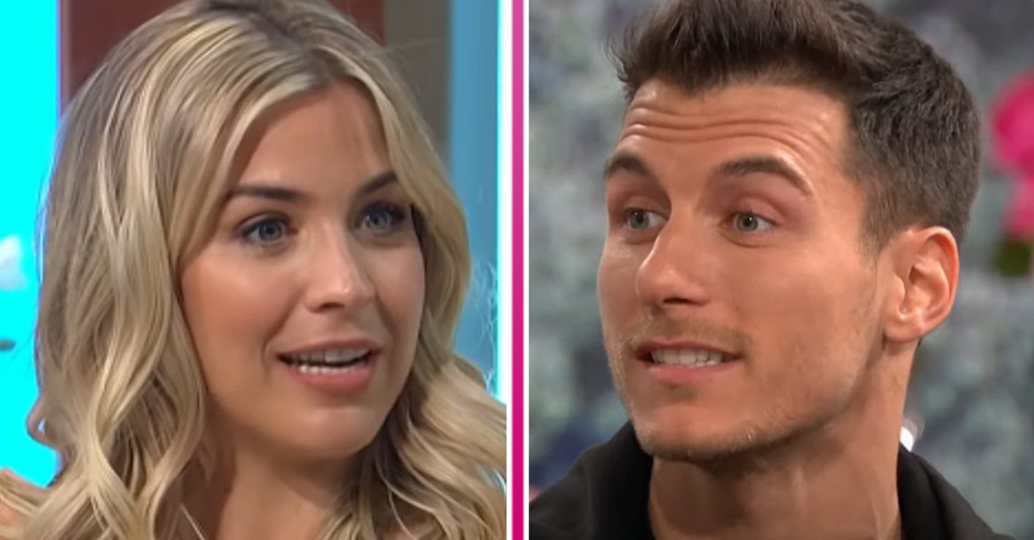 Gemma Atkinson smiling on Lorraine and Gorka Marquez talking on This Morning