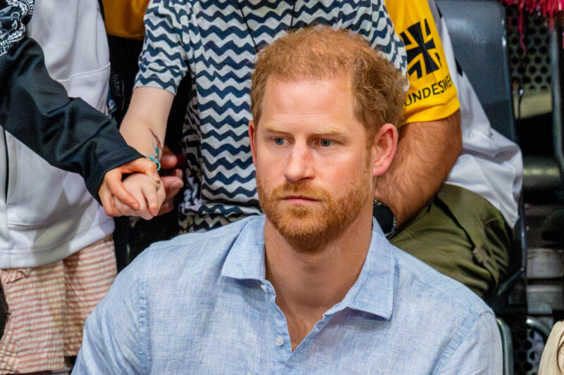 Prince Harry with serious expression
