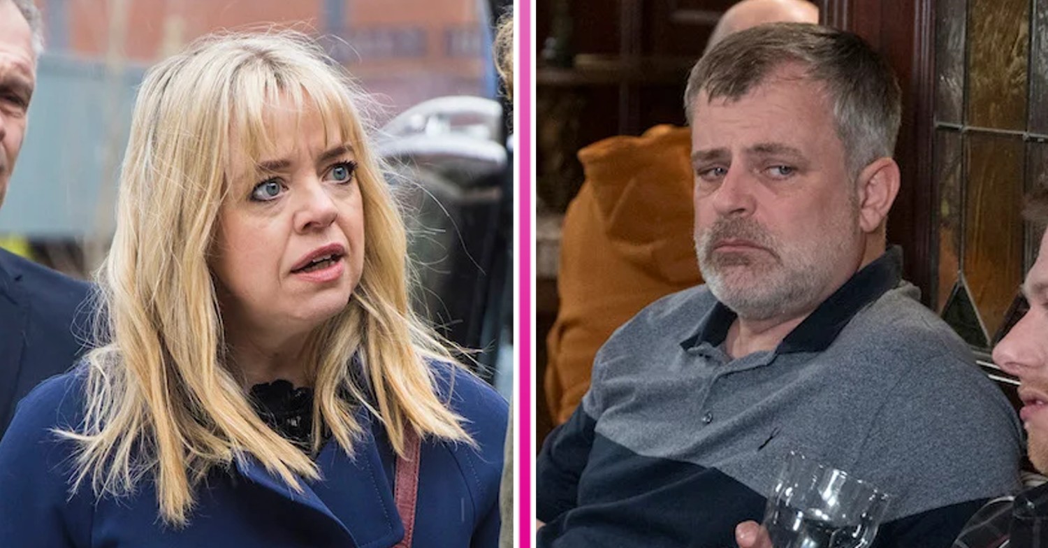 Steve looks glum on Corrie; Toyah inset (Credit: ITV/Composite: ED!)