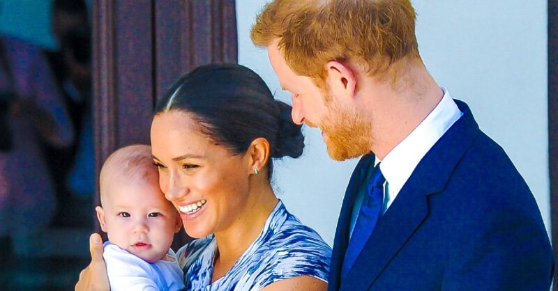 Prince Harry and Meghan Markle with their child