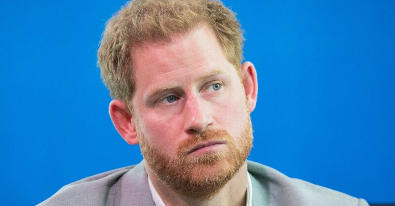 Prince Harry looking serious