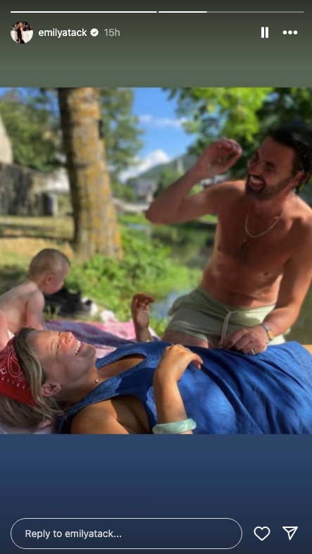 Emily Atack, Alistair and Barney playing