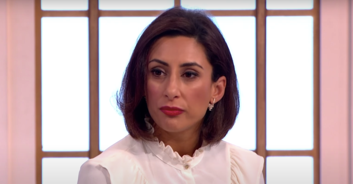 Saira Khan frowning