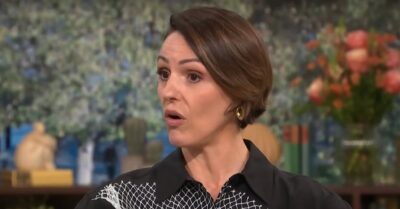 Suranne Jones looking shocked on This Morning