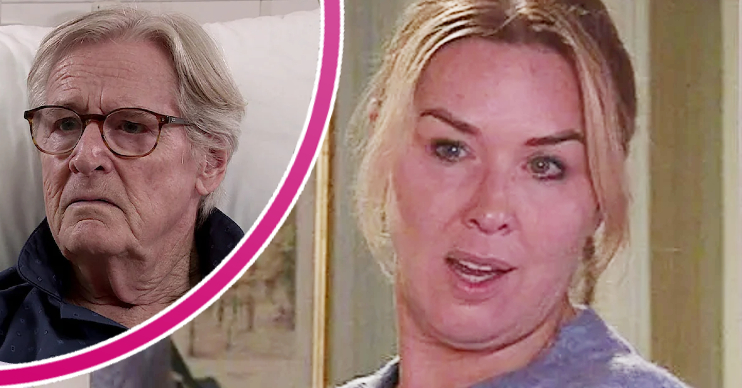 Coronation Street's Cassie, and in a bubble is Ken