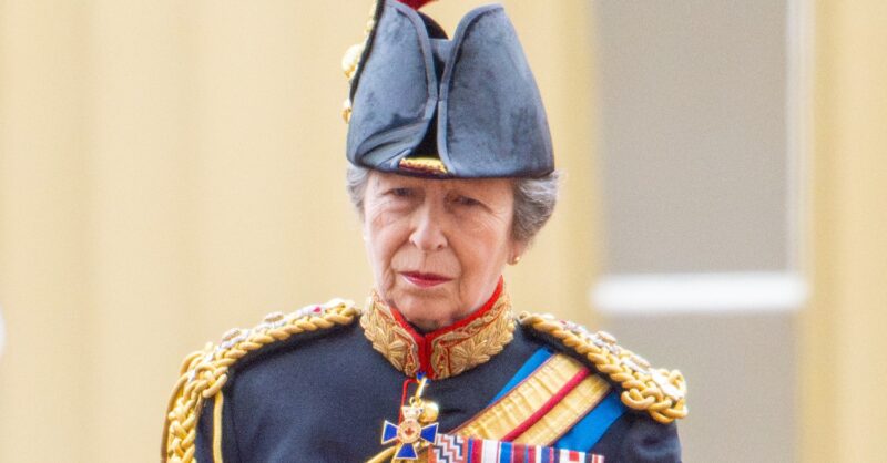Princess Anne on horseback at Trooping the colour