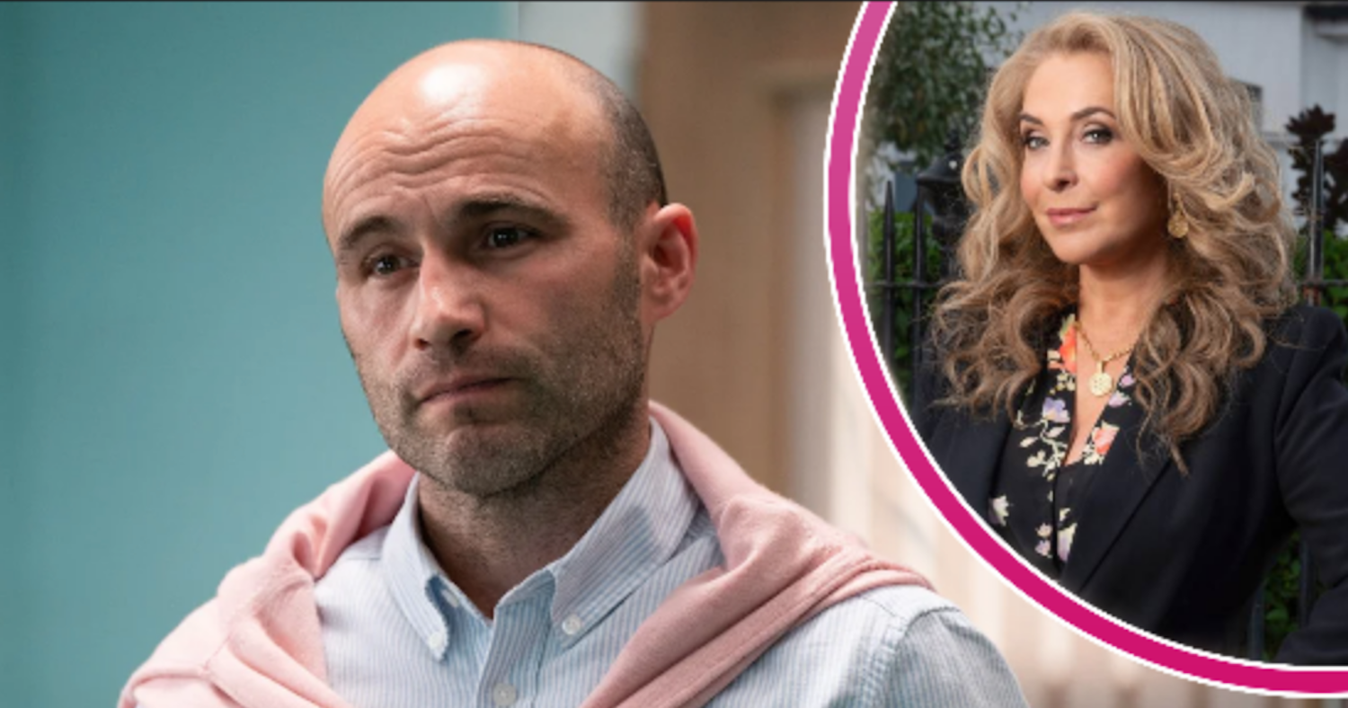 EastEnders' Teddy, and in a bubble is Chrissie Watts