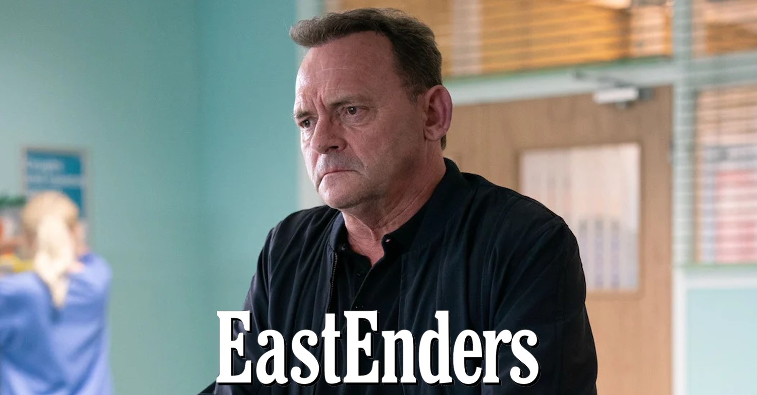 Billy looks upset on EastEnders; inset, soap logo (Credit: BBC/Composite: ED!)